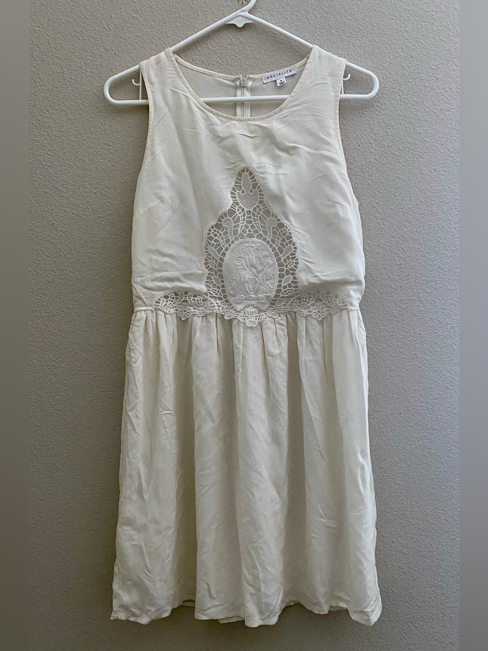 Socialite Cream Sleeveless Mini Dress